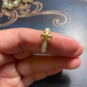 Tory Burch White Enamel  Women's Ring
